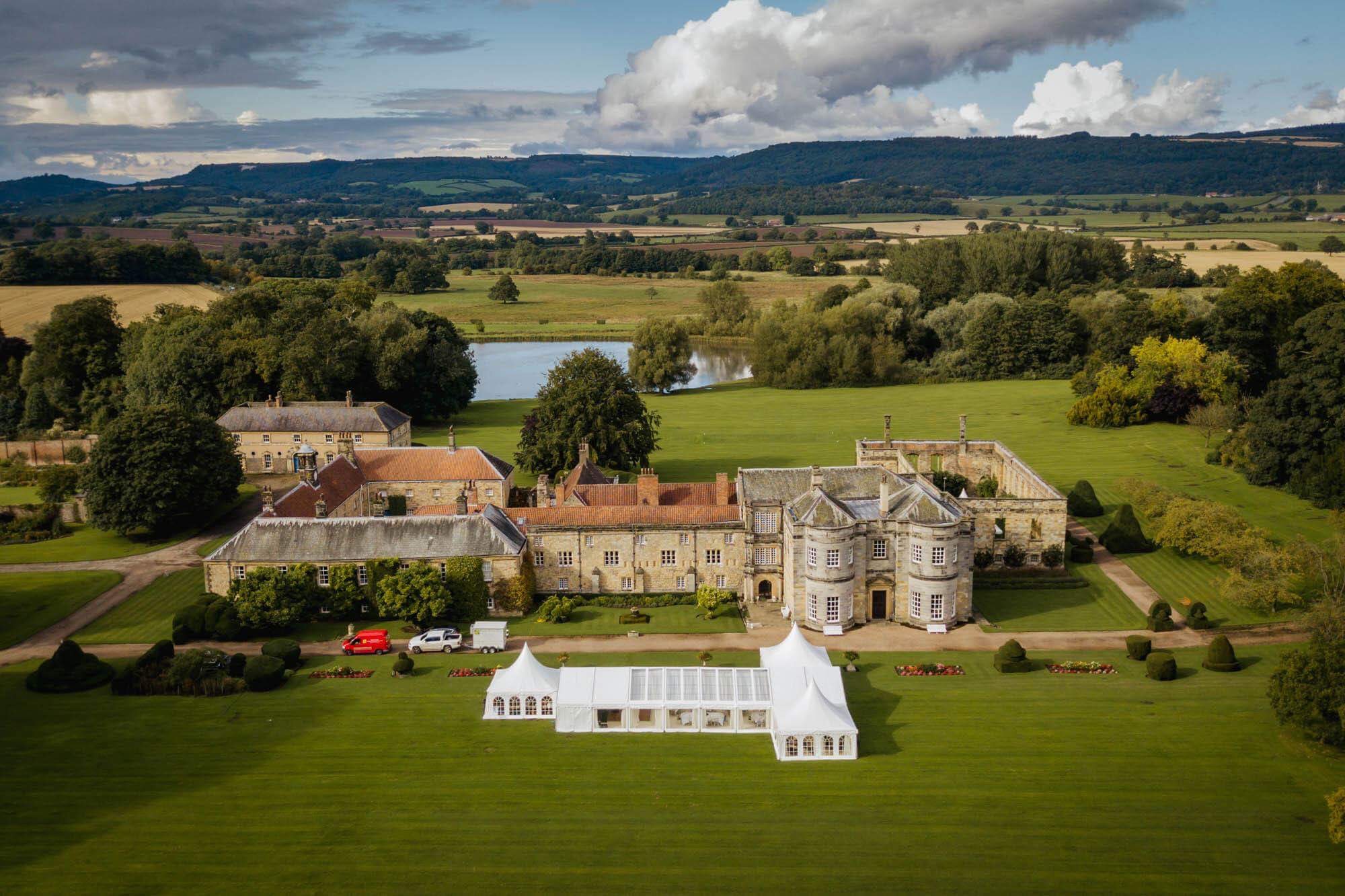 Newburgh Priory, North Yorkshire aerial photo done by Matt Sim of Matt Sim Photography